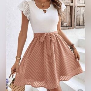 Dusty Pink Ruffle Cutout Dress – Size Medium